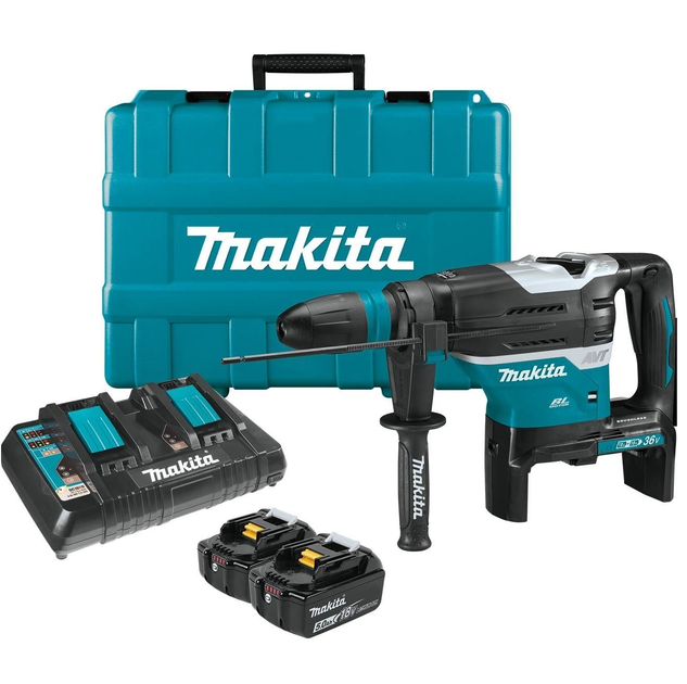 Перфоратор акумуляторний Makita DHR400PT2 (LXT, 8.0 Дж, SDS-MAX, AVT, AWS) - зображення 1