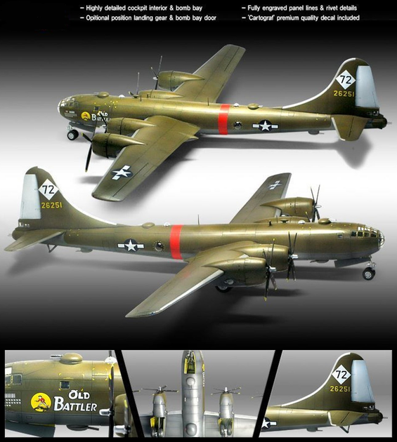 Модель літака Academy USAAF B29A Old Battler (8809258927891) - зображення 3