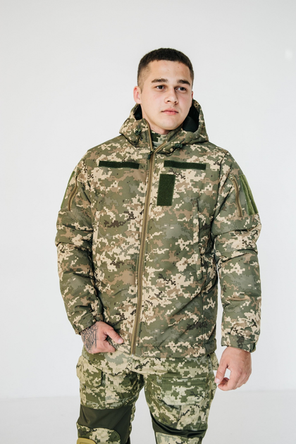 Мужская зимняя Куртка Thermo-Loft с Липучками под шевроны пиксель XXL - изображение 1