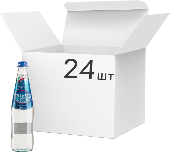 Акция на Упаковка мінеральної газованої води Rocchetta SPA Brio Blu 0.5 л х 24 пляшки от Rozetka