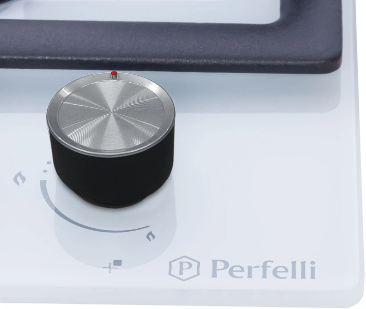 Варильна поверхня газова Perfelli DIAMOND GW69C BIANCO (загатр.скло, чавунні решітки, турбо-конф.) 267432 - изображение 4