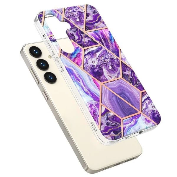 Захисний чохол Deexe Marble Pattern для Samsung Galaxy S24 Plus - Dark Purple - Фото 2 Захисний чохол Deexe Marble Pattern для Samsung Galaxy S24 Plus - Dark Purple - зображення 2