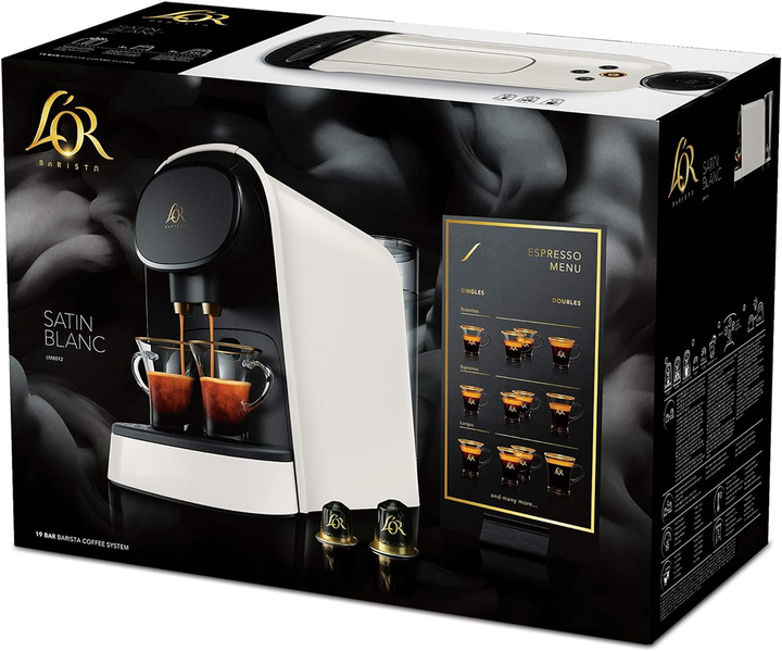Капсульна Кавоварка Nespresso L'OR BARISTA ORIGINAL Satin Blanc + дегустаційний набір L'OR 9 капсул - изображение 2
