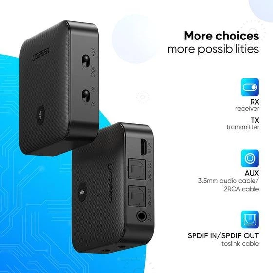 Bluetooth аудіоадаптер Ugreen Bluetooth 5.0 приймач 3.5 mm AUX aptX LL (YM1006) - зображення 2