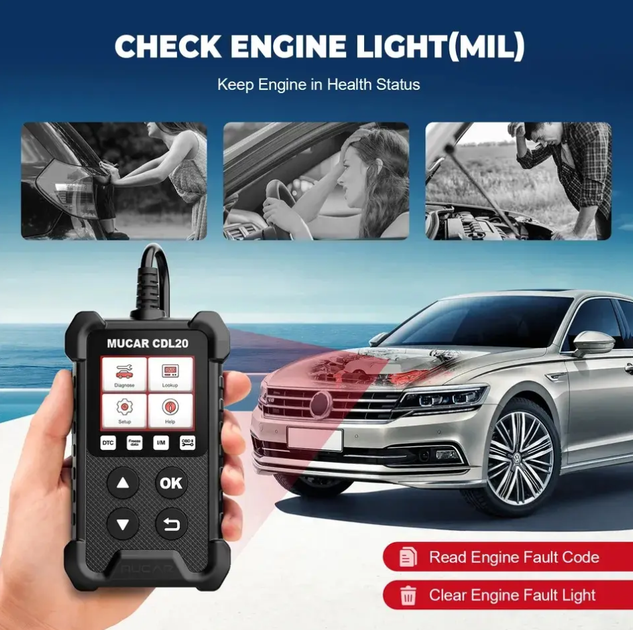 Автосканер MUCAR CDL20 мультимарковый универсальный OBD2 сканер - изображение 4