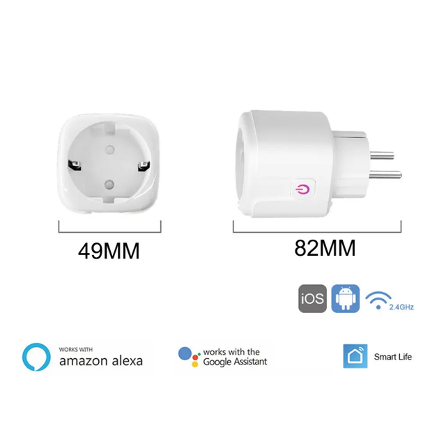 Умная WIFI розетка Aubess 20А Smart Plug с энергометром, вай фай розетка, Smart Life / Tuya - Фото 3 Умная WIFI розетка Aubess 20А Smart Plug с энергометром, вай фай розетка, Smart Life / Tuya - изображение 3