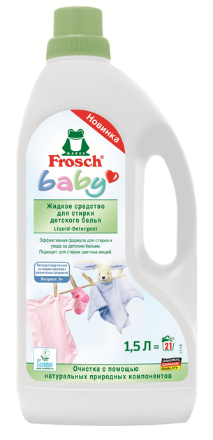 Рідкий засіб для прання дитячої білизни Frosch Baby 1.5 л (4009175940391/4009175924087) - зображення 3