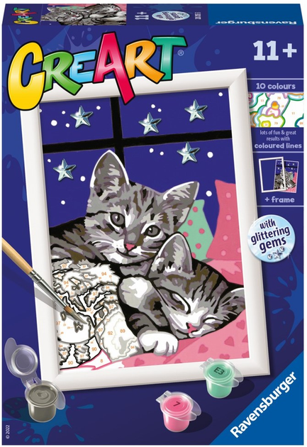 Malowanie po numerach Ravensburger CreArt Classic Słodkie kociaki 18 x 13 cm (4005556202133) - obraz 1