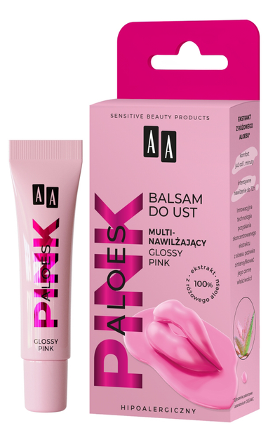 Бальзам для губ AA Aloes Pink Glossy Pink зволожуючий 10 г (5900116088907) - зображення 1