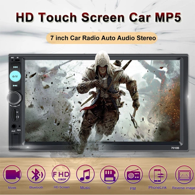 Автомагнітола CML-PLAY 7010B 2 DIN, 7.0'' TFT HD, Bluetooth, 1080P відео, MP3/WMA, FM 87.5-108MHz, Чорний - зображення 2