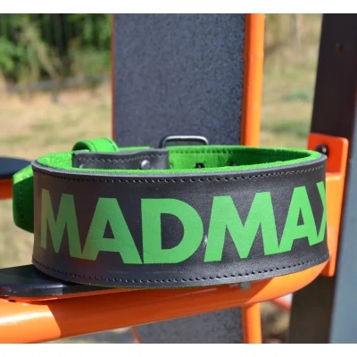 Атлетичний пояс MadMax MFB-302 Quick Release Belt шкіряний Black/Green XL (MFB-302_XL) - зображення 4