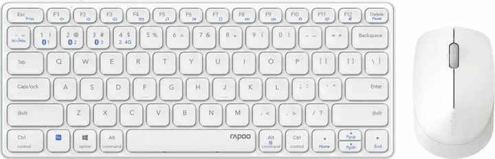Zestaw bezprzewodowej klawiatury i myszy Rapoo 9600M Bialy (6940056135544) - obraz 1
