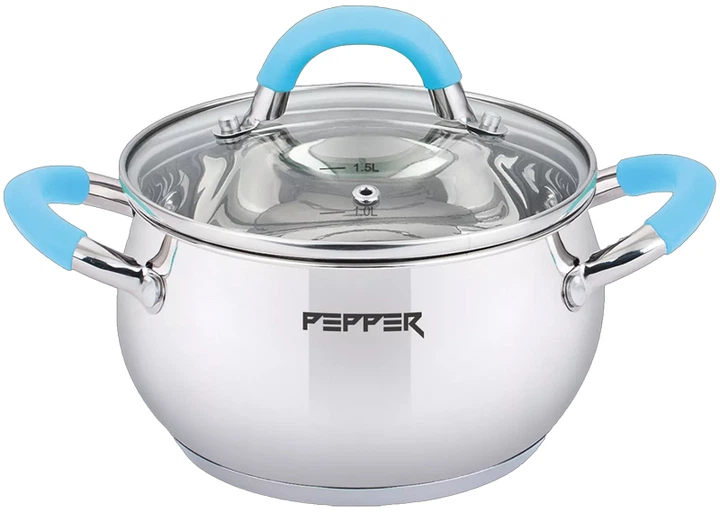Каструля Pepper Bell 4.7 л PR-1112-22 (127022) - Фото 1 Каструля Pepper Bell 4.7 л PR-1112-22 (127022) - зображення 1