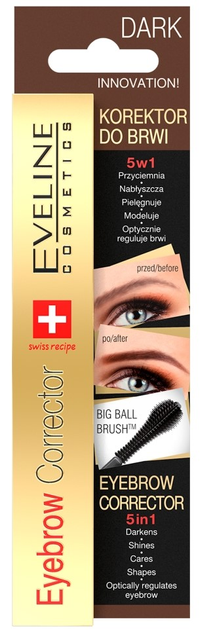 Korektor do brwi Eveline Cosmetics Eyebrow Corrector 5w1 Dark 9 ml (5901761911138) - obraz 1