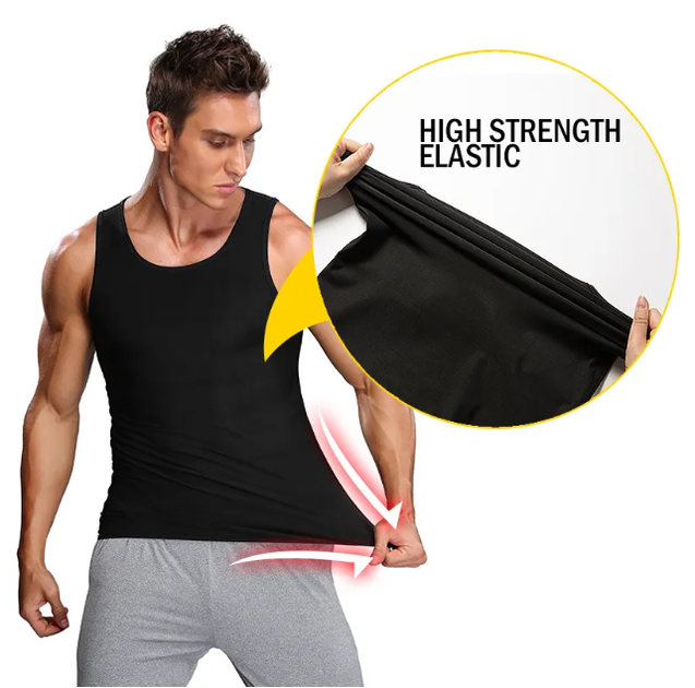 Майка чоловіча для схуднення Sweat Shaper ML Чорний (KG-11291) - зображення 3