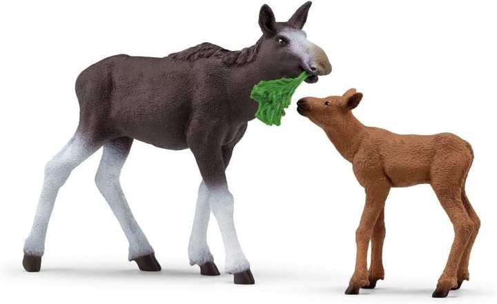 Ігровий набір Schleich Wild Life Female Moose with Calf (42603) (4059433654027) - зображення 2