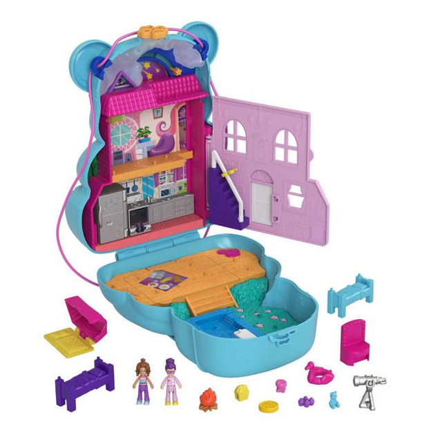 Zestaw do zabawy Mattel Polly Pocket Sleepover Teddy Compact Playset (194735048274) - obraz 2