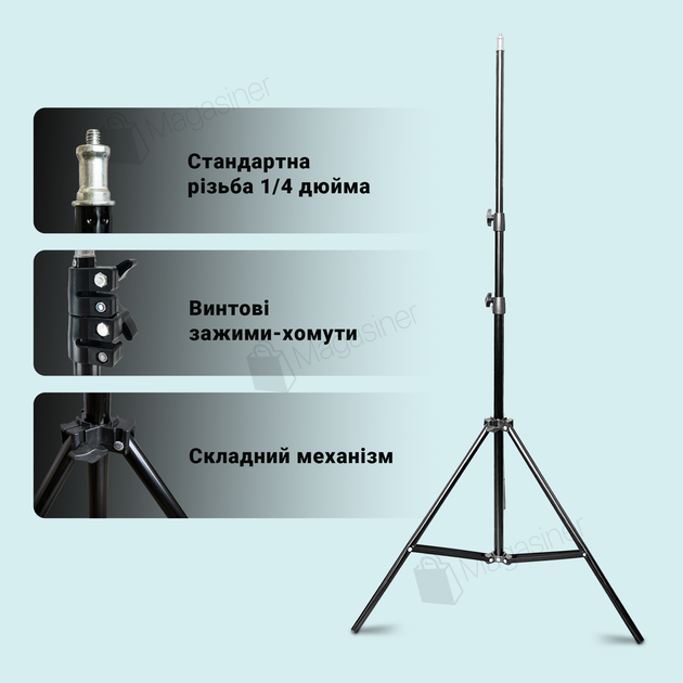 Кольцевая LED лампа 45 см с 16 световыми схемами Ring Light RGB LED MJ 18 со штативом 2,1 м (1629) - Фото 6 Кольцевая LED лампа 45 см с 16 световыми схемами Ring Light RGB LED MJ 18 со штативом 2,1 м (1629) - изображение 6