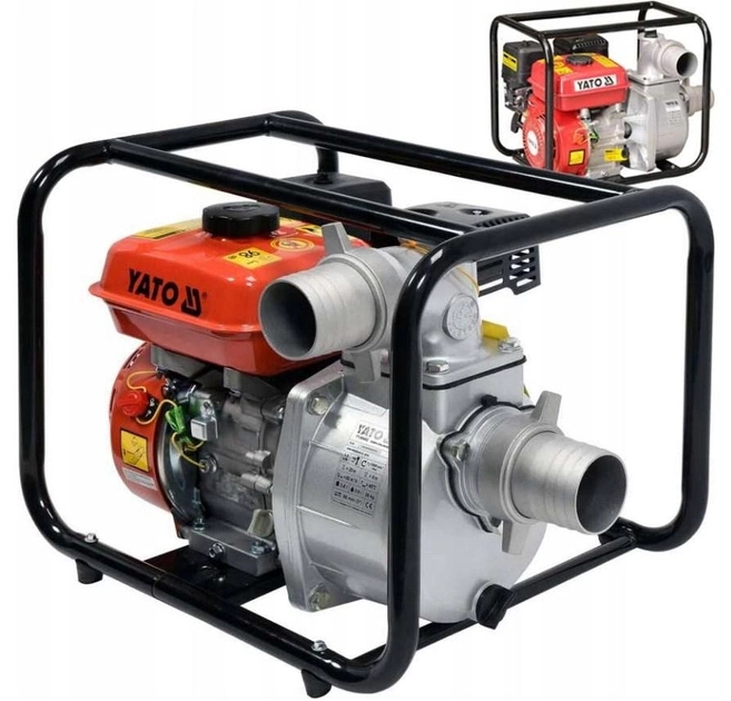Мотопомпа бензинова YATO 3" 80 мм, 60 м³/год, 4 кВт (YT-85402) - зображення 3