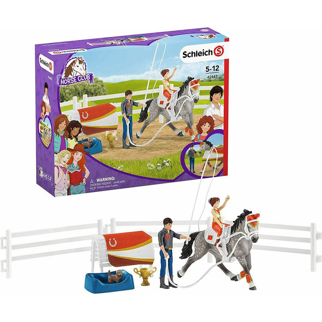 Zestaw do zabawy Schleich Horse Club Mia's Vaulting Riding Set Tournament Horse Instructor & Rider (4059433047195) - obraz 1