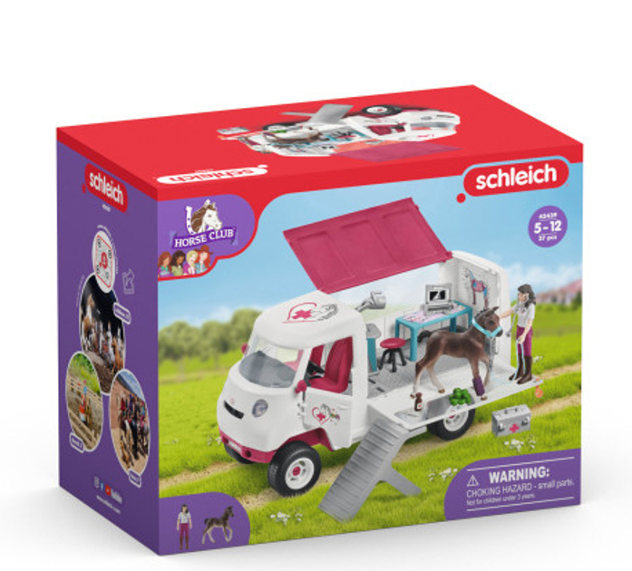 Zestaw do zabawy Schleich Horse Club Mobile Animal Clinic Vet Playset Healing Center Figurine Car (4055744023101) - obraz 1