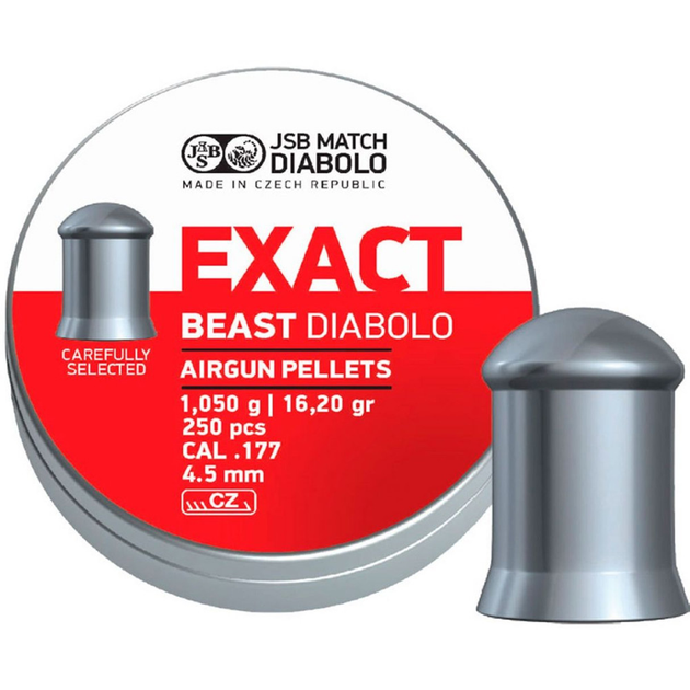 Кулі JSB Exact Beast Diabolo,1,050 р. 4,52 мм (250 шт.) - зображення 1