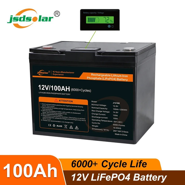 Аккумулятор LiFePO4 12V 100Ah JSDSOLAR – фото, отзывы, характеристики в ...