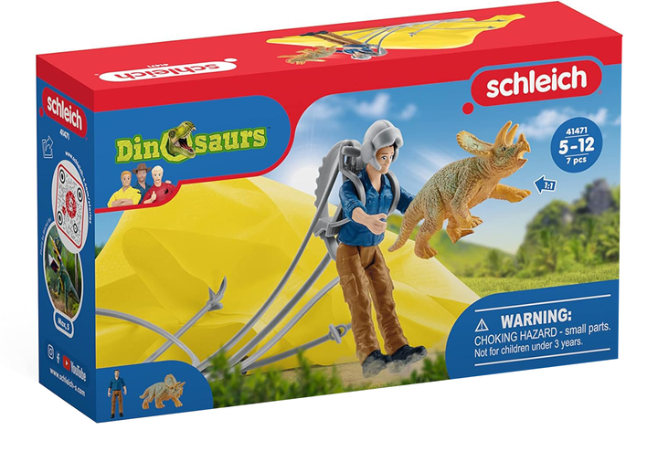 Zestaw do zabawy Schleich Dinosaurs Spadochronowa akcja ratunkowa Dino (4059433573519) - obraz 1