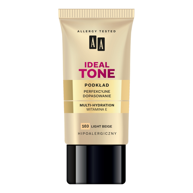 Podkład AA Make Up Ideal Tone perfekcyjne dopasowanie 103 Light Beige 30 ml (5900116028958) - obraz 1