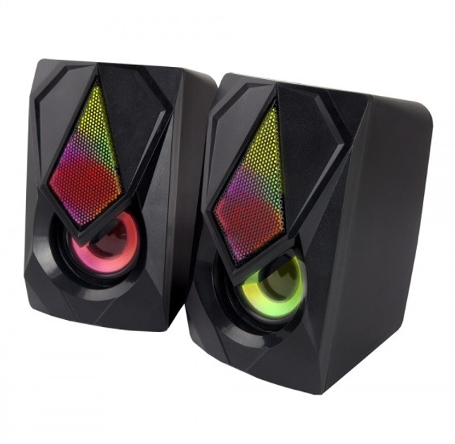 Колонки 2.0 Esperanza "Boogie", Black, 3.5 мм, 2 x 2.5 Вт, пластиковий корпус, LED підсвічування, живлення від USB, 1.2 м (EGS102) - зображення 1