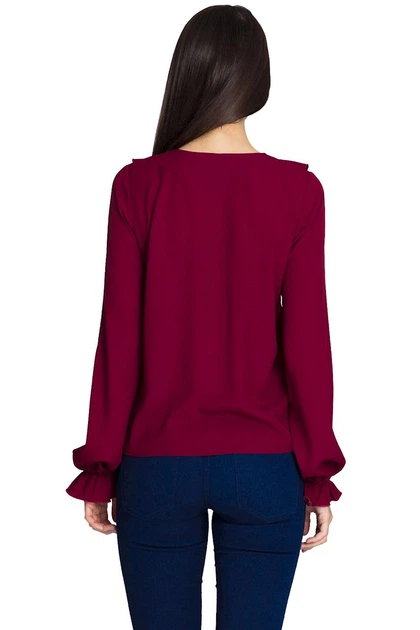 Блуза жіноча Figl M609 XL Темно-червоний (5902194350402) - зображення 2