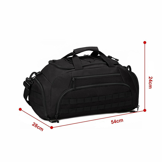 Сумка рюкзак тактическая дорожная тактическая черная - изображение 2