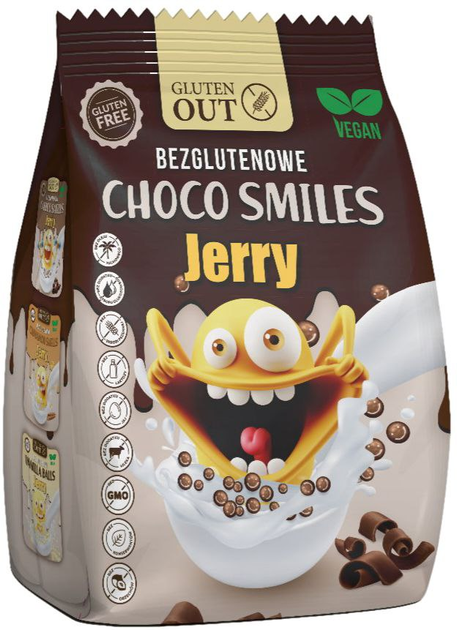 Płatki śniadaniowe EkoWital Jerry Choco Smiles z Kakao 375 g (5904954645414) - obraz 1