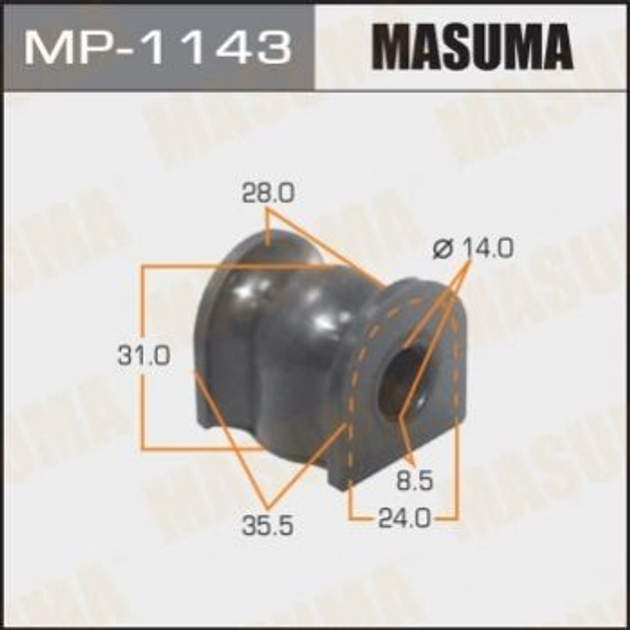 Втулки стабилизатора MASUMA MP1143 Honda Accord 52306SDBA02, 52306SDAA01 - изображение 1