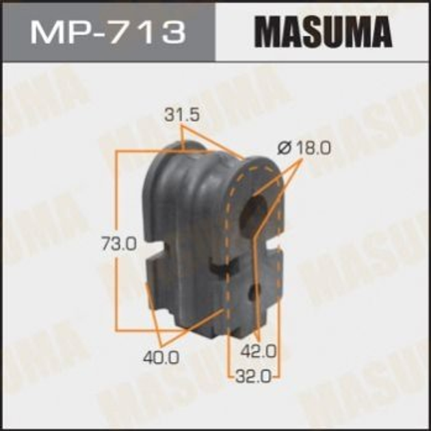 Втулки стабилизатора MASUMA MP713 Nissan Micra 546134V00A, 546133U800, 546133RA0C - изображение 1