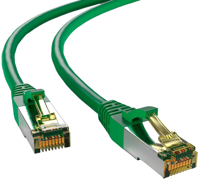 Патч-корд ShiverPeaks Cat 6a RJ45 S/FTP 3 м Green (4017538064127) - зображення 1