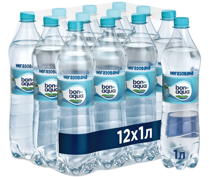Акція на Упаковка мінеральної негазованої води BonAqua 1 л х 12 пляшок від Rozetka