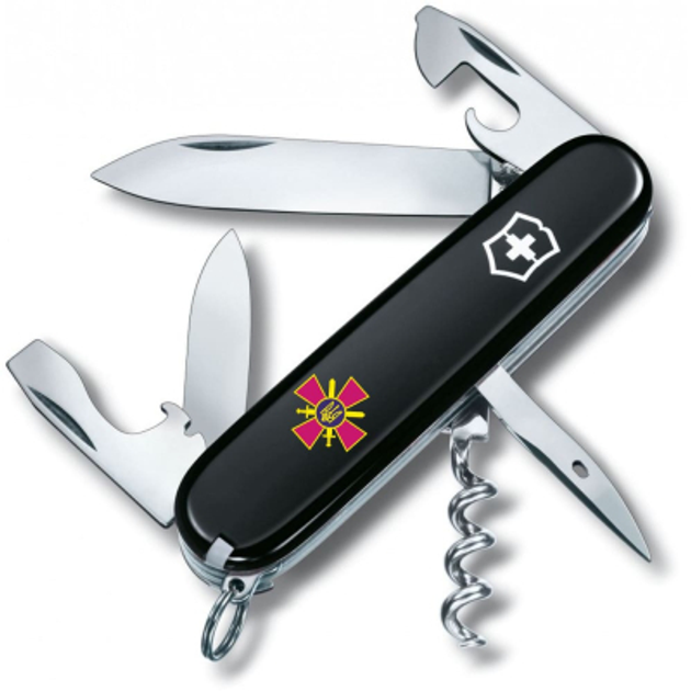 Нож Victorinox Spartan Army Black "Емблема СВ ЗСУ" (1.3603.3_W0020u) - изображение 1