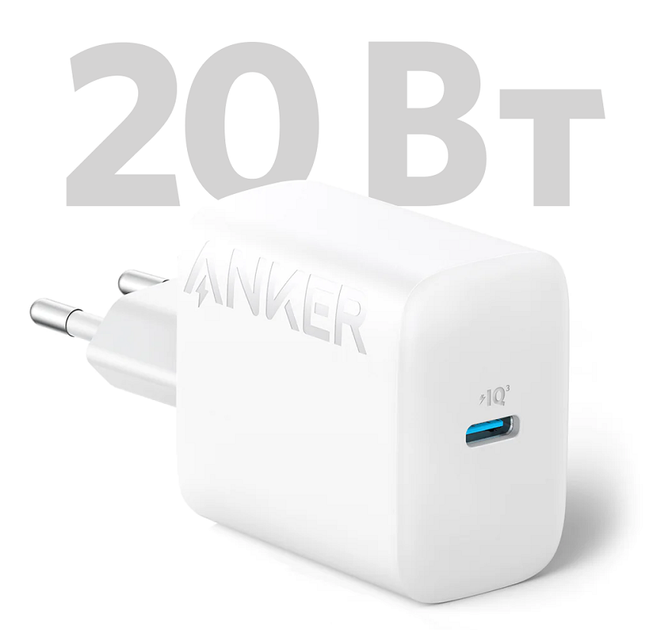 Мережевий зарядний пристрій ANKER PowerPort 312 - 20W USB-C - Фото 2 Мережевий зарядний пристрій ANKER PowerPort 312 - 20W USB-C - зображення 2