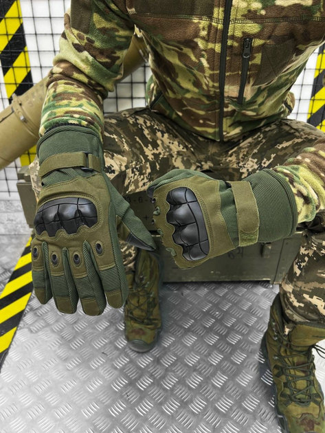 Тактичні рукавички зимові Tactical Gloves Olive M - зображення 1