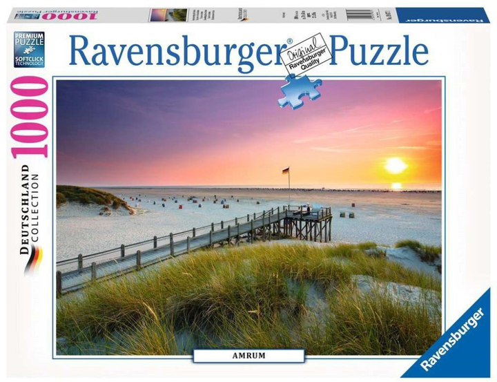 Puzzle Ravensburger Zachód Słońca w Amrum 1000 elementów (4005556198771) - obraz 1