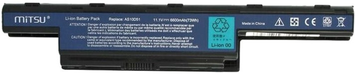 Акумулятор Mitsu для ноутбуків Acer Aspire 4551, 4741, 5741 10.8-11.1V 6600 mAh (71 Wh) (BC/AC-4551H) - зображення 3