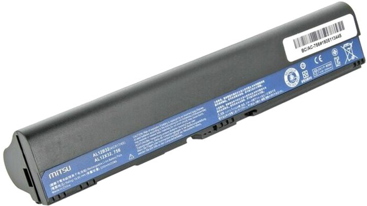 Акумулятор Mitsu для ноутбуків Acer Aspire One 725, 756 14.8V 2200 mAh (33 Wh) (BC/AC-756) - зображення 2