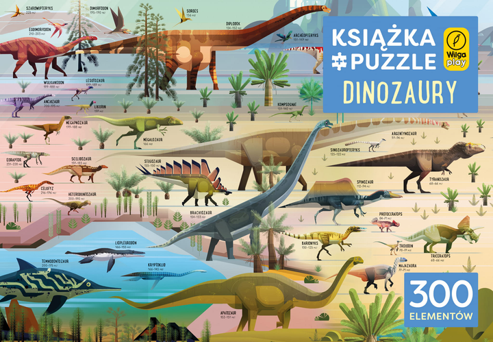 Puzzle Wilga Play Dinozaury 300 elementów (9788328098114) - obraz 2