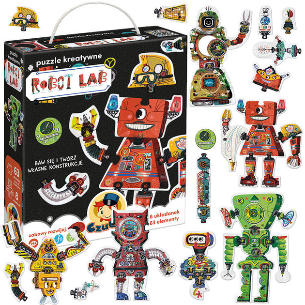 Puzzle Czuczu kreatywne Robot Lab 63 elementy (5902983492269) - obraz 2