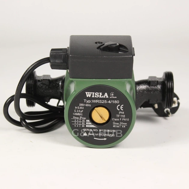 Насос циркуляційний Wisla WRS 25/4-180 + гайки Ø25 для системи опалення - зображення 2