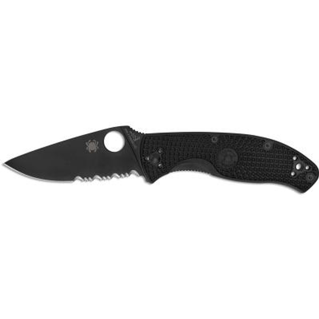 Ніж Spyderco Tenacious Black Blade Lightweight напівсерейтор (C122PSBBK) - зображення 1