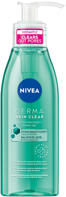 Żel oczyszczający Nivea Derma Skin Clear przeciw niedoskonałościom 150 ml (5900017087665) - obraz 1