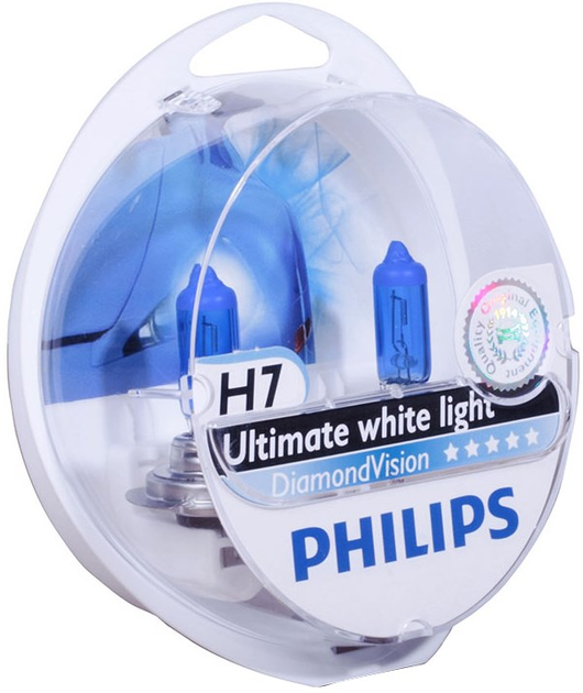 Автомобільні лампочки Philips DiamondVision H7 55W 12V (Комплект: 2 шт ...