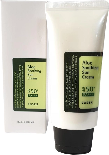 Крем сонцезахисний Cosrx Aloe Soothing Sun Cream SPF50 PA +++ з екстрактом алое 50 мл (8809416470191) - зображення 1